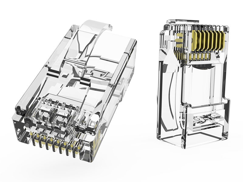 How does the unshielded Cat.6 arch latch modular plug ensure stability during signal transmission?